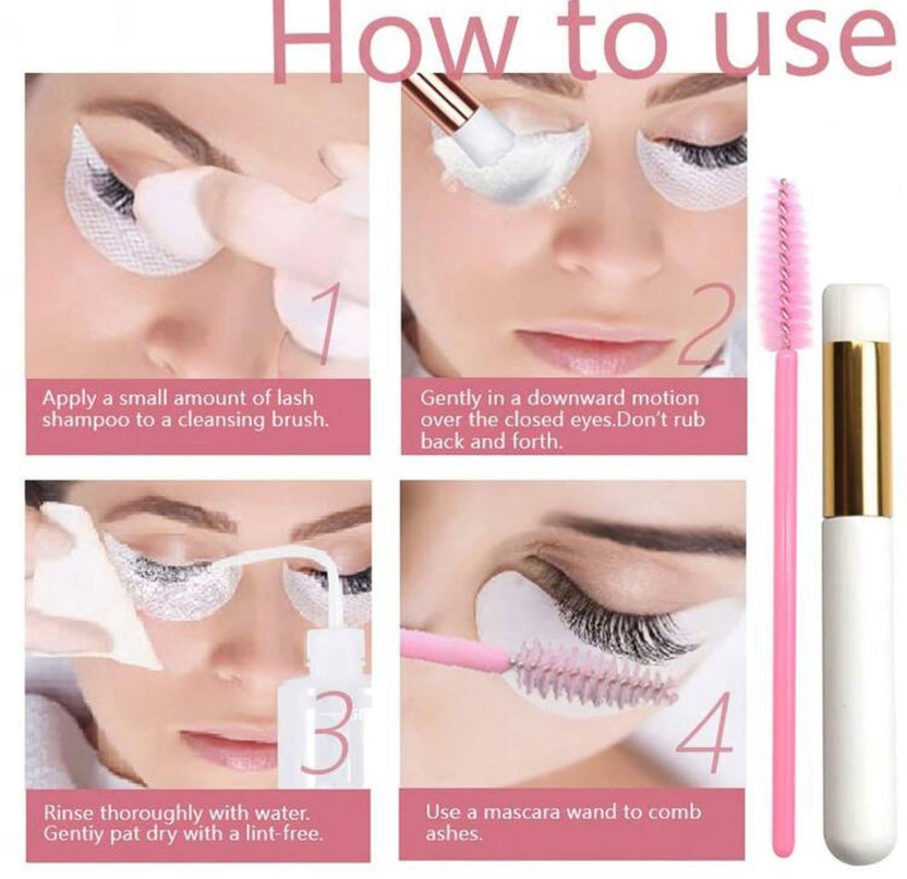 Gentle lash extension cleaner