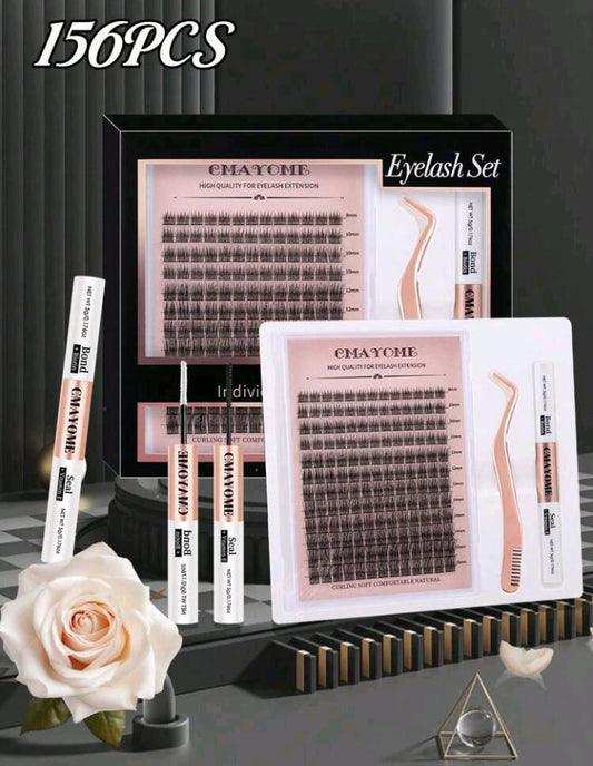 CMAYOME 156 PCS Curly Eyelashes DIY Kit